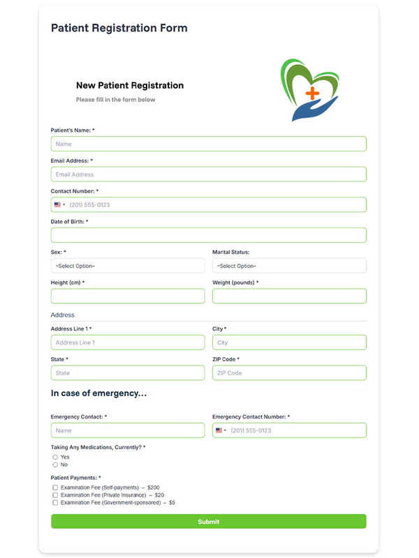 Patient Registration Form Patient Registration Form
